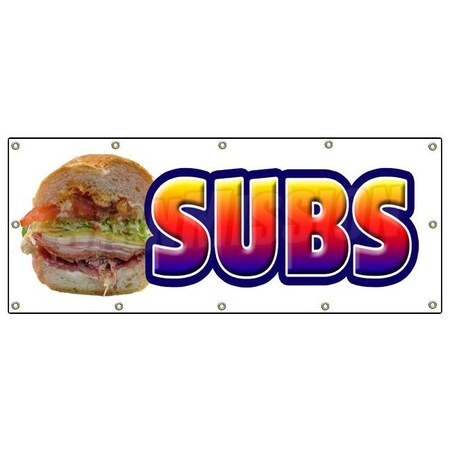 Signmission SUBS BANNER SIGN submarine hero hoagie shop signs sandwich B-120 Subs